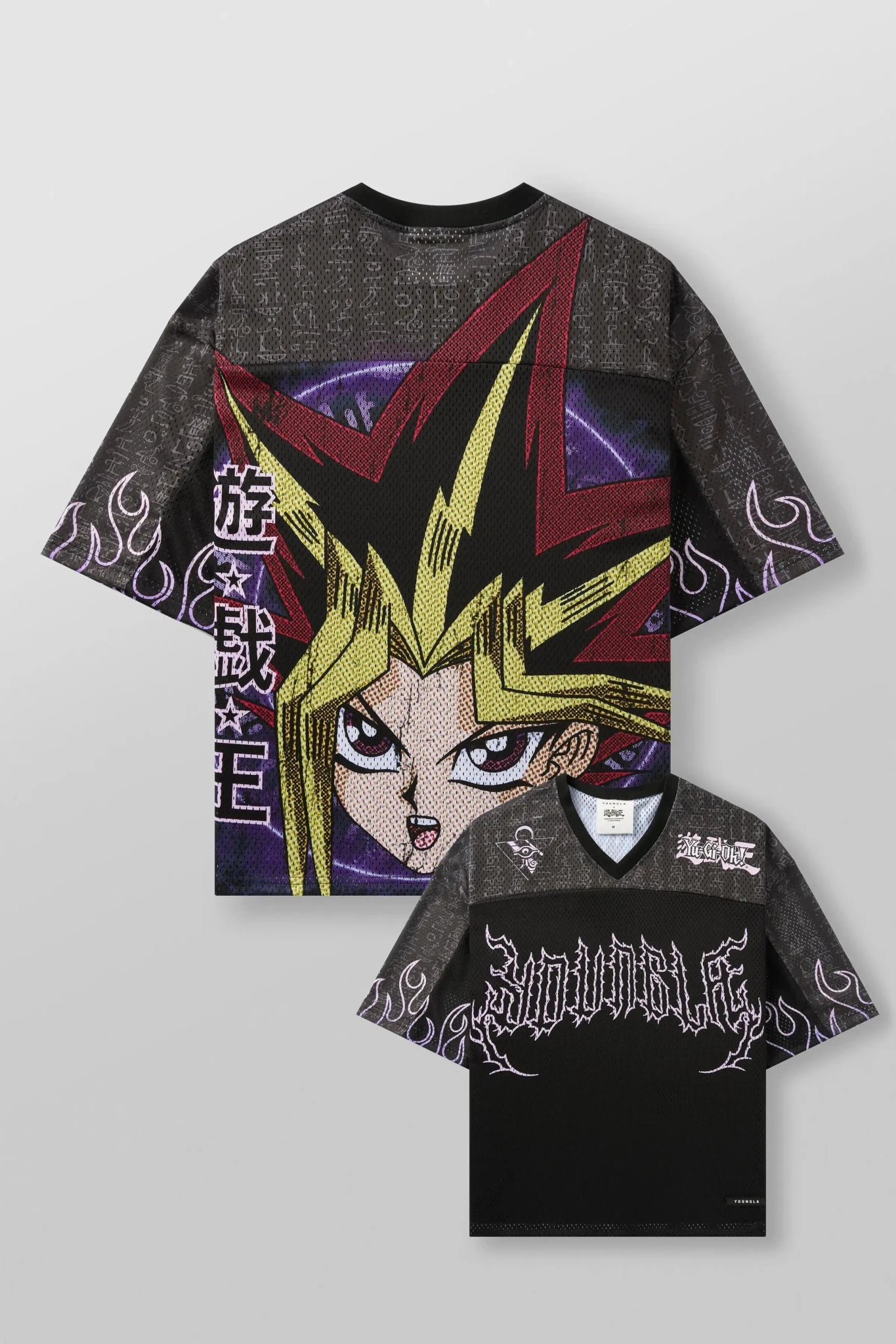 YA Trendy Brand oversized t-shirt Street leisure quick drying Breathable Large Mesh shirt animation graphic tee Short Sleeve top - Clothesfassion.store
