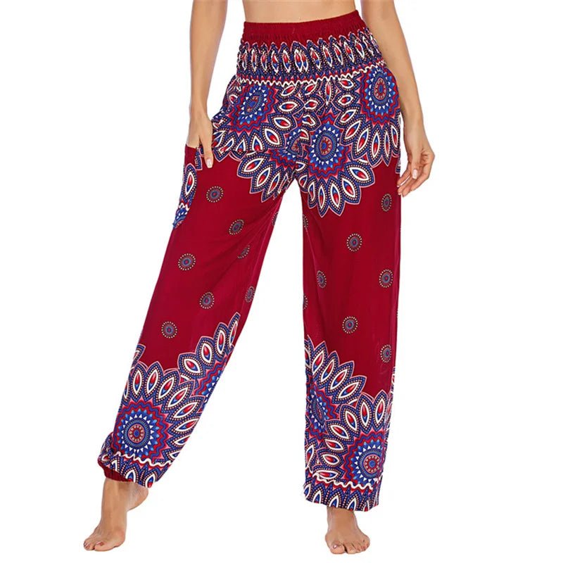 Yoga Pants Women Hippie Harem Printed Leggings Boho High Waisted Pantalone De Mujer Cintura Alta Calca Feminina Beach - Clothesfassion.store
