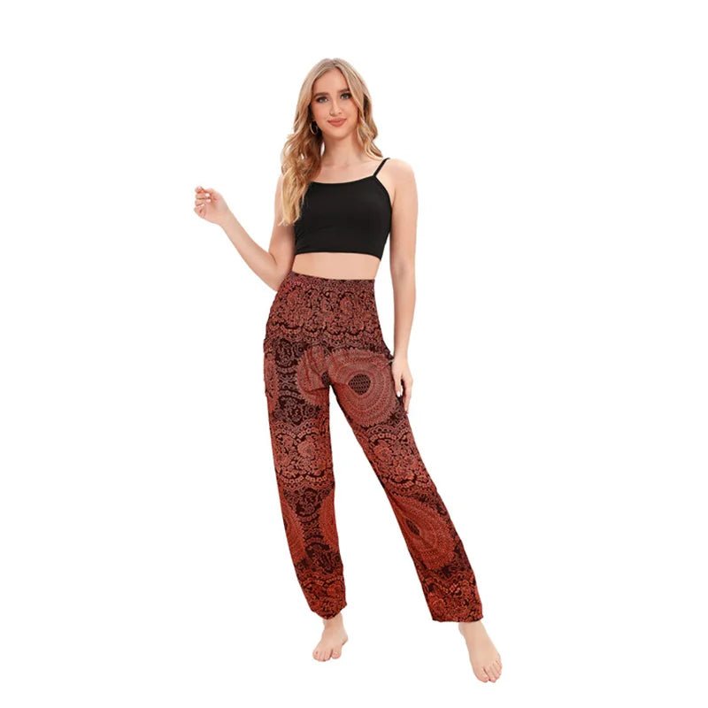 Yoga Pants Women Hippie Harem Printed Leggings Boho High Waisted Pantalone De Mujer Cintura Alta Calca Feminina Beach - Clothesfassion.store
