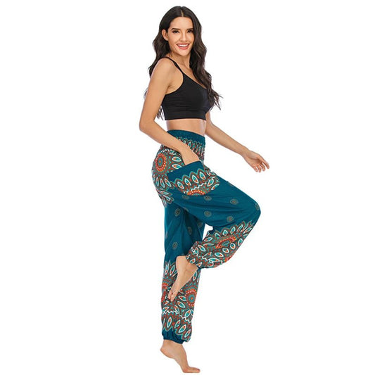 Yoga Pants Women Hippie Harem Printed Leggings Boho High Waisted Pantalone De Mujer Cintura Alta Calca Feminina Beach - Clothesfassion.store