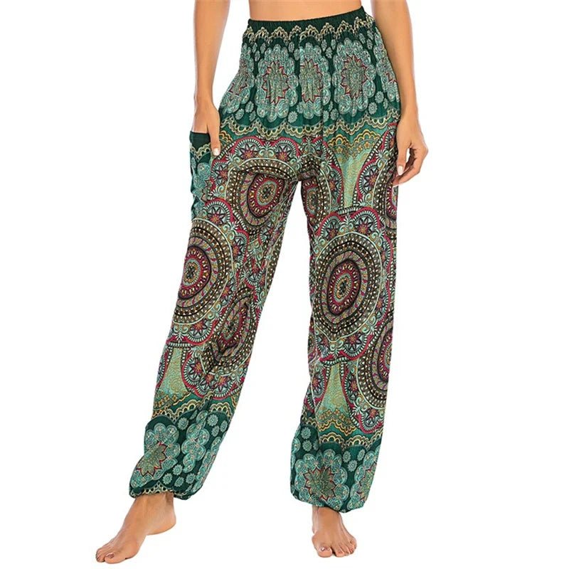 Yoga Pants Women Hippie Harem Printed Leggings Boho High Waisted Pantalone De Mujer Cintura Alta Calca Feminina Beach - Clothesfassion.store