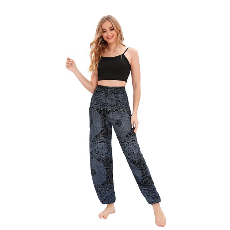 Yoga Pants Women Hippie Harem Printed Leggings Boho High Waisted Pantalone De Mujer Cintura Alta Calca Feminina Beach - Clothesfassion.store