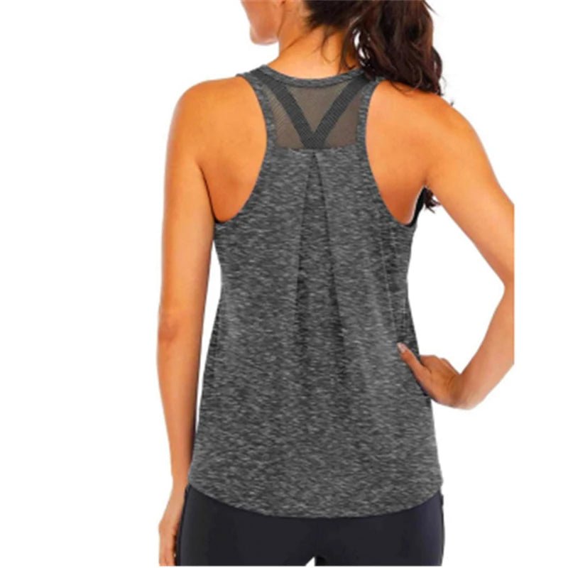 Yoga Shirt Female New Style T-Shirt Loose Fitness Tops Vest Women Sleeveless Sport Tee Quick - Drying Gym Running Workout Blouse - Clothesfassion.store