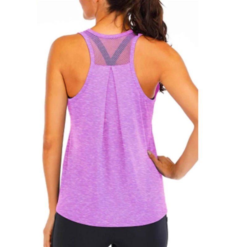 Yoga Shirt Female New Style T-Shirt Loose Fitness Tops Vest Women Sleeveless Sport Tee Quick - Drying Gym Running Workout Blouse - Clothesfassion.store