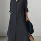 ZANZEA Women Dress Long Sleeve Solid Shirt Sundress Lapel Neck Buttons Vestidos Fashion Loose Maxi Dresses Vintage Robe Femme - Clothesfassion.store