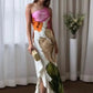 Zevity Women Sexy Single Shoulder Floral Print Slim Long Dress Female Chic Backless Side Zipper Brand Party Vestidos DS9198 - Clothesfassion.store